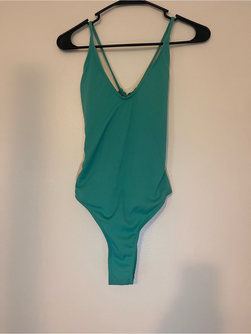 Cupshe Teal Ribbed One-Piece Swimsuit